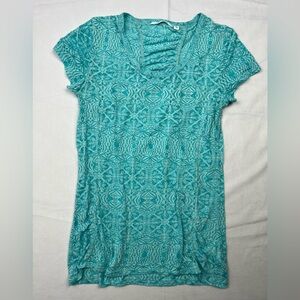 Athleta Kentfield Athletic Workout S/S Top Ruched T-Shirt Tide Blue - Medium